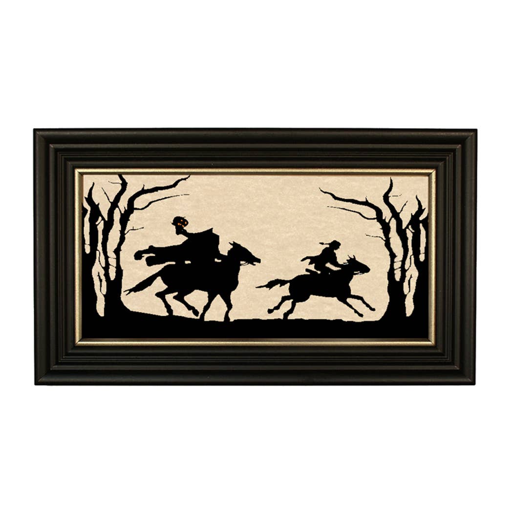5&quot;x10&quot; Headless Horseman Paper Cut Vintage Silhouette