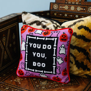 Boo Needlepoint Pillow