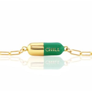 Chill Pill Charm Bracelet 18K Gold Vermeil