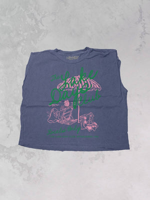 Lazy Lake Days Club, Boxy Cropped Muscle Tank