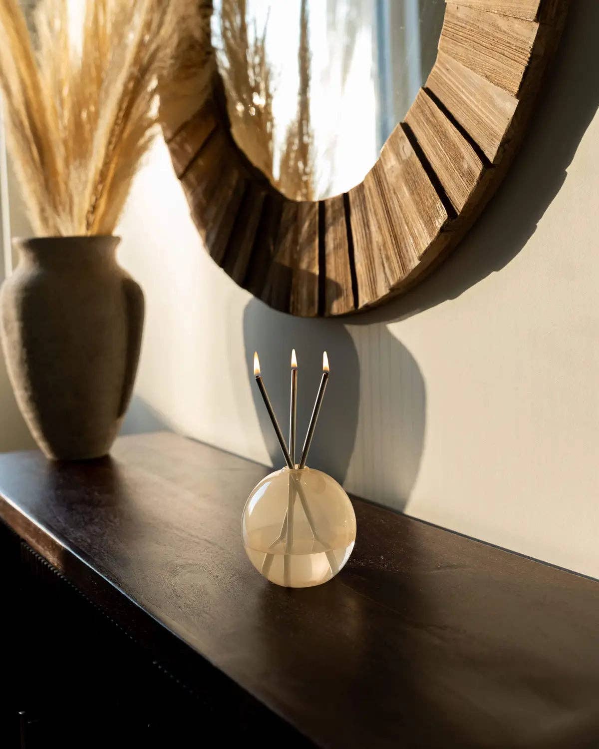 Neva Vase, Pampas Candle Holder