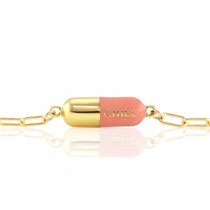 Chill Pill Charm Bracelet 18K Gold Vermeil