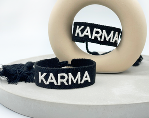 KARMA statement bracelet woven, embroidered