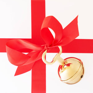 Gold Plated Metal Jingle Bell Beer Bottle Opener with Ribbon