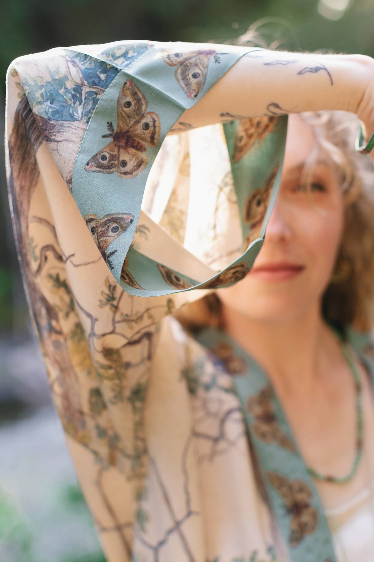 Earth &amp; Sky Pixie Duster Cropped Kimono w/ Trees