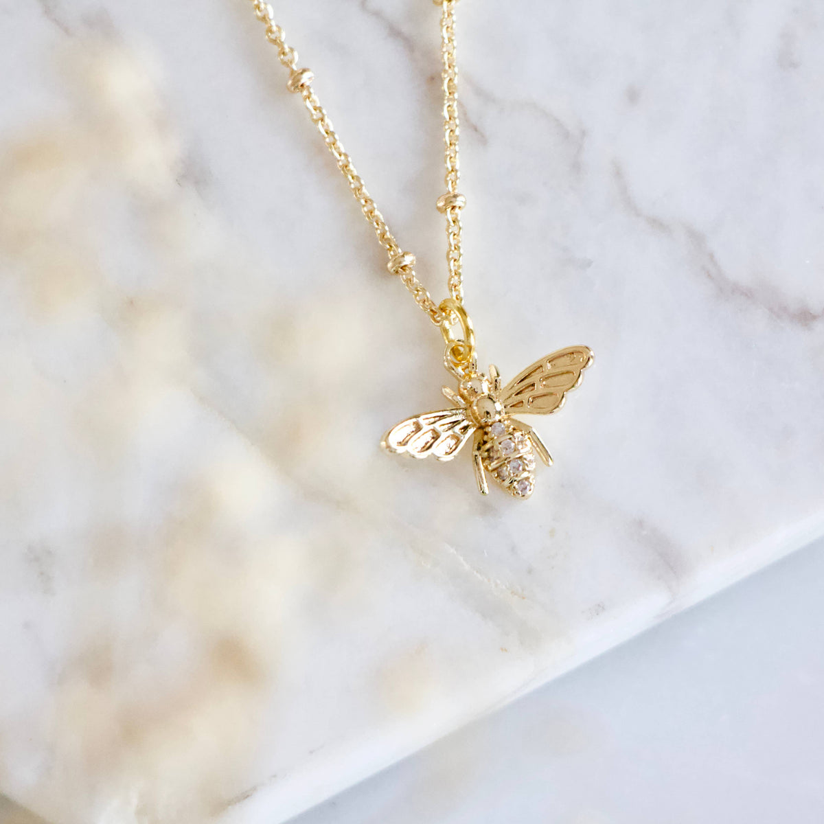 CZ Queen Bee Necklace