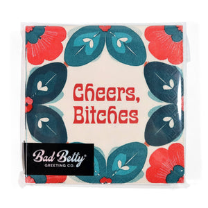 Cheers, Bitches - Funny Retro Cocktail Napkins