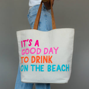 Cream Drink On The Beach Tote