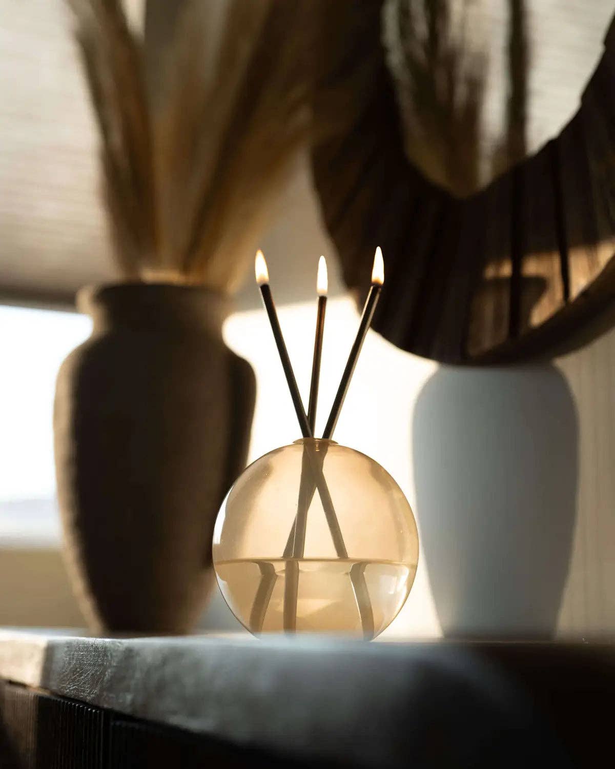 Neva Vase, Pampas Candle Holder