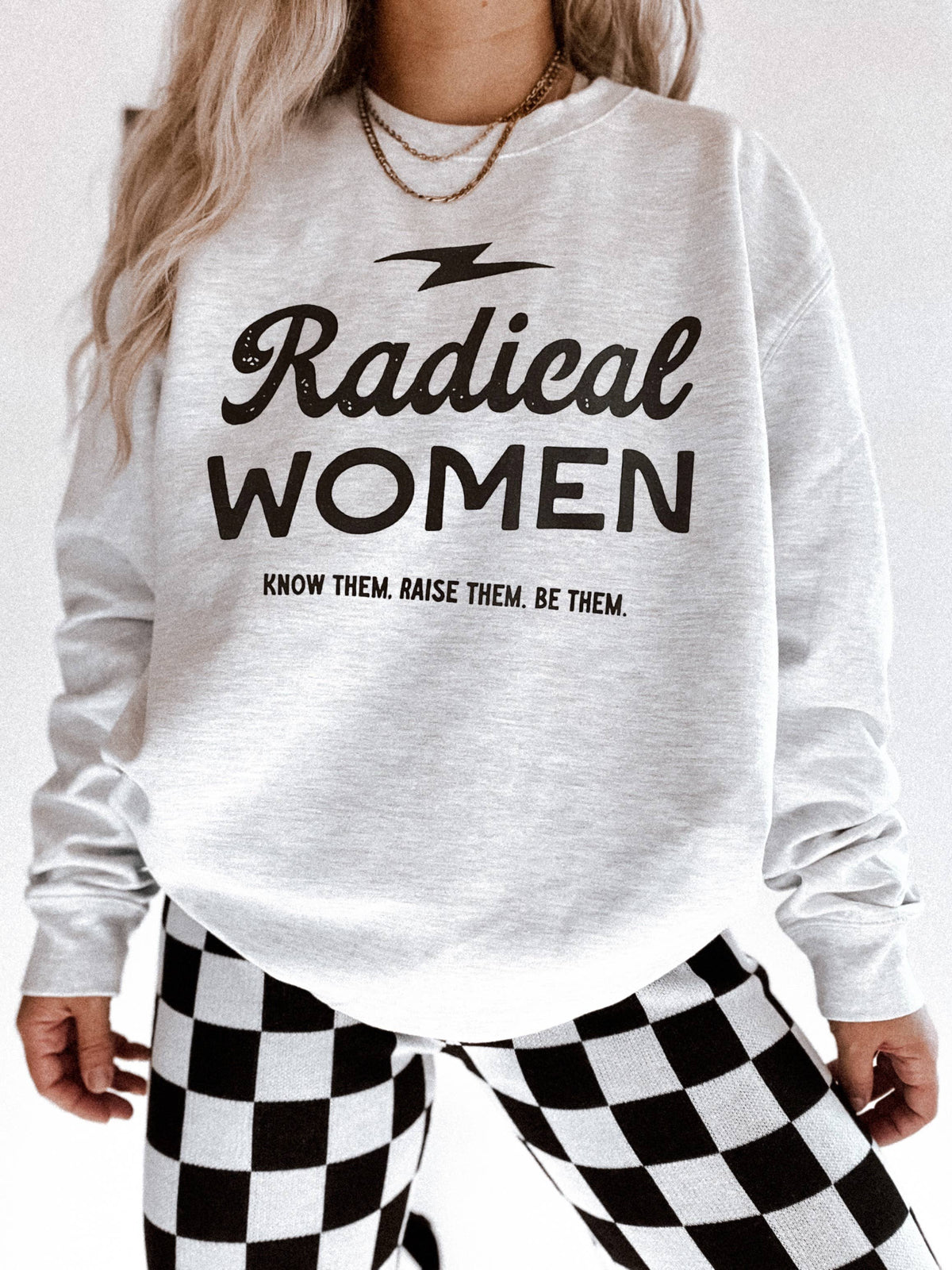 Radical Women Feminist Graphic Sweatshirt - Ash