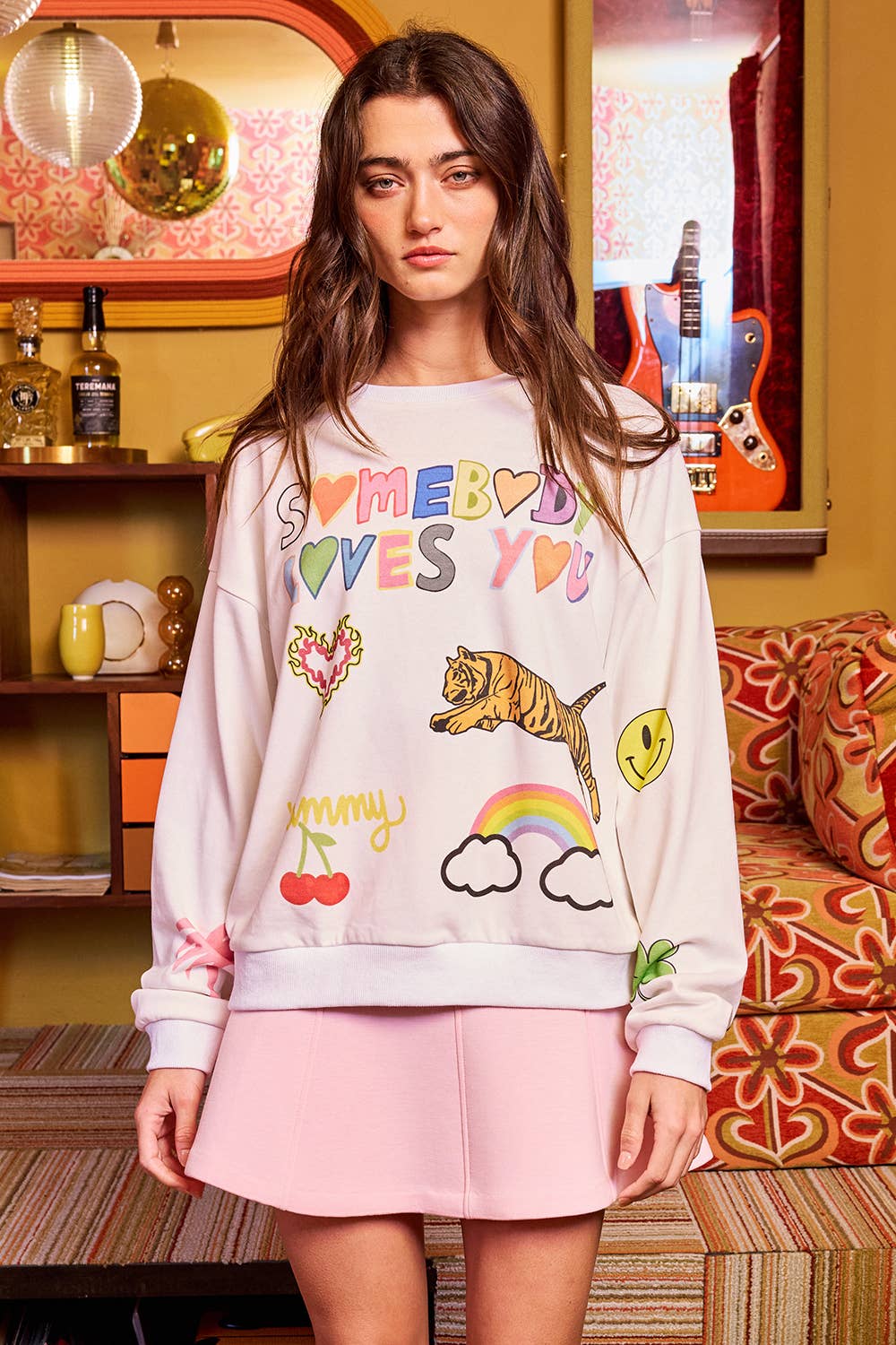 Somebody Loves You Graphic Sweatshirt