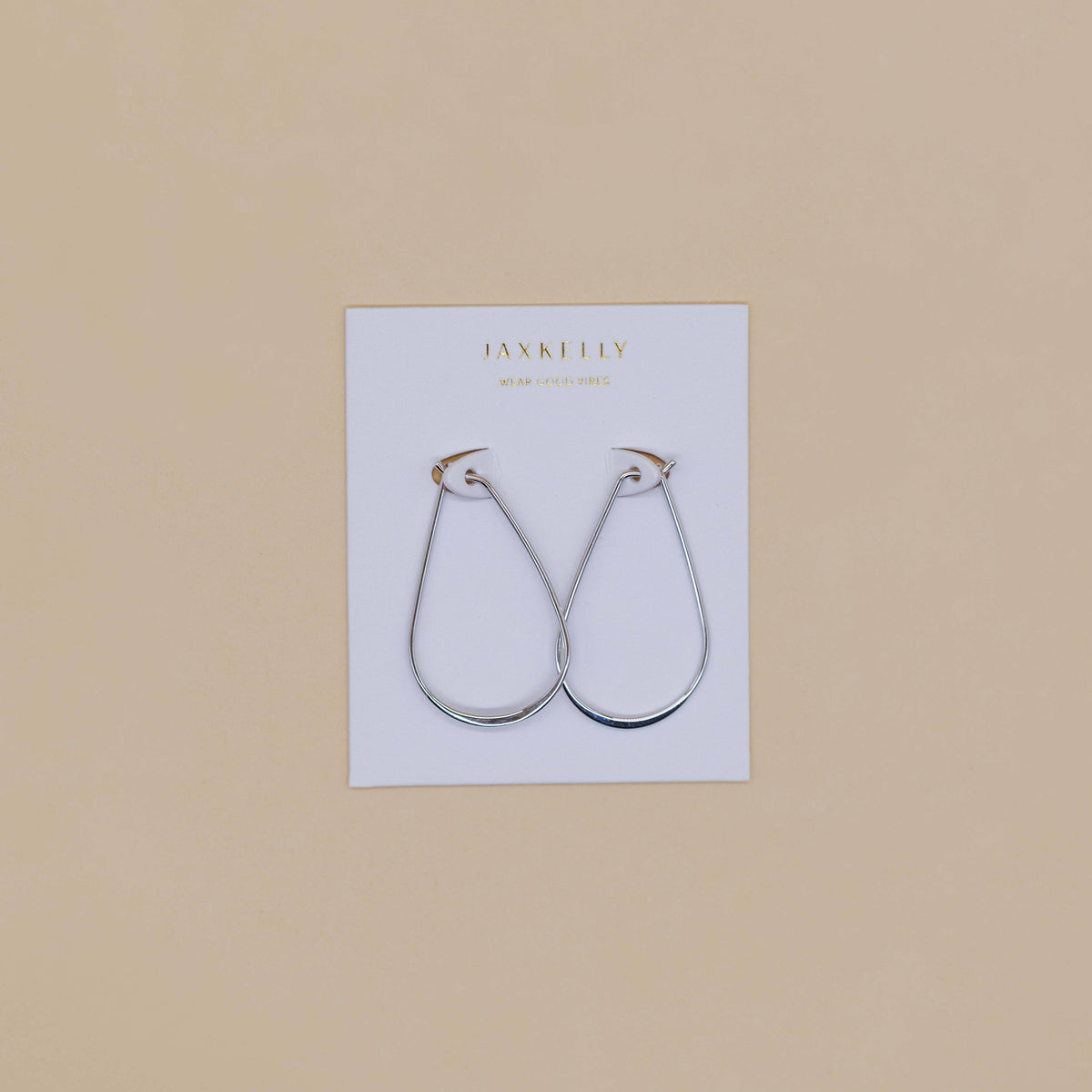 Silver Long Oval Hoop