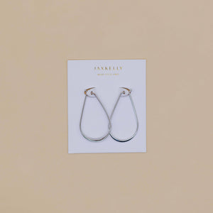 Silver Long Oval Hoop