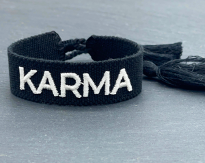 KARMA statement bracelet woven, embroidered