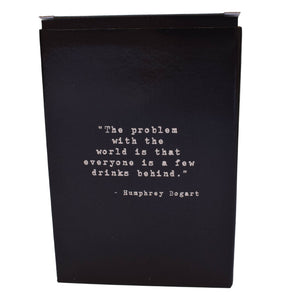 Humphrey Bogart Quote Leather Flask