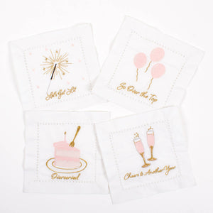 Birthday Girl Embroidered Cocktail Napkin Set