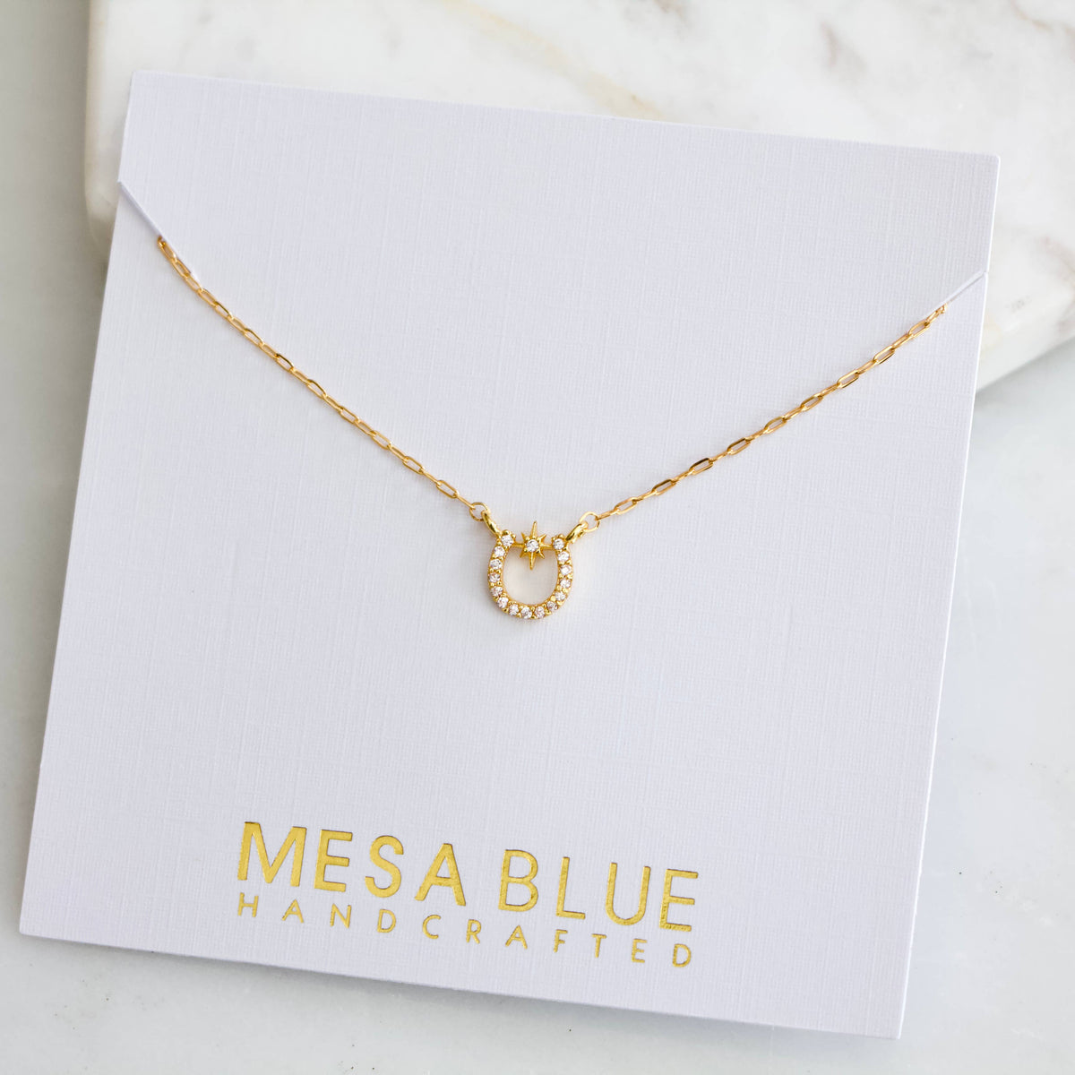 Zircon Lucky Horseshoe Necklace