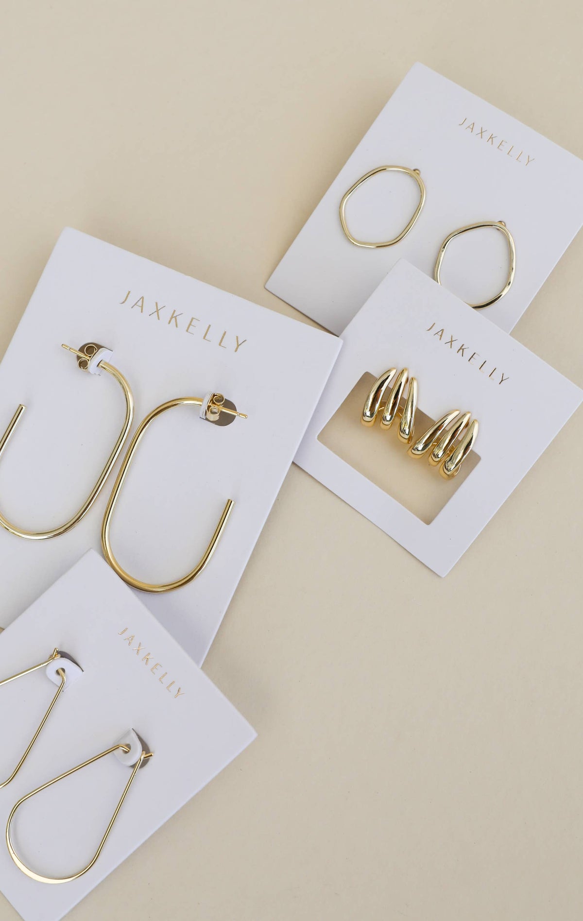 Gold Long Oval Hoop