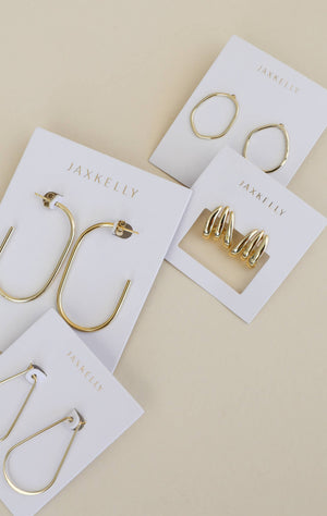 Gold Long Oval Hoop