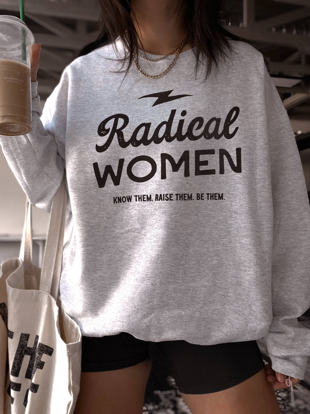 Radical Women Feminist Graphic Sweatshirt - Ash