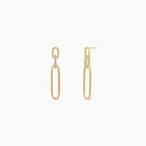Pave Link Drop - Gold Earrings