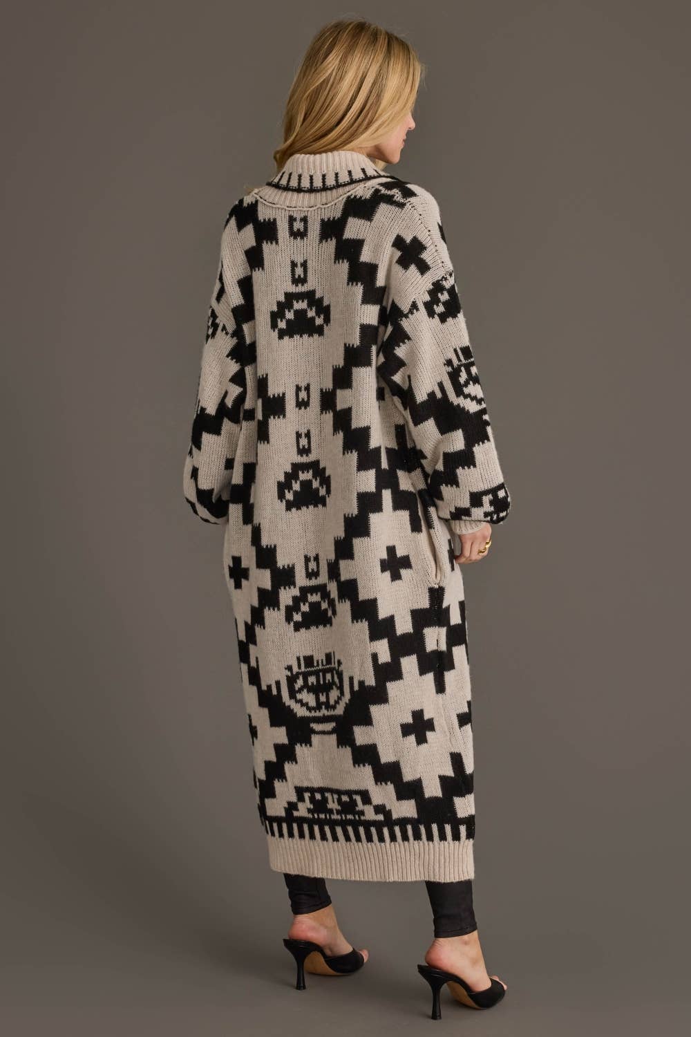 Cream &amp; Black Western Cardigan