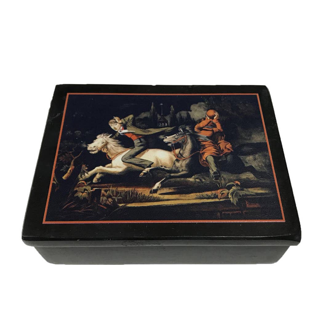 4&quot; Headless Horseman Black Solid Soapstone Box