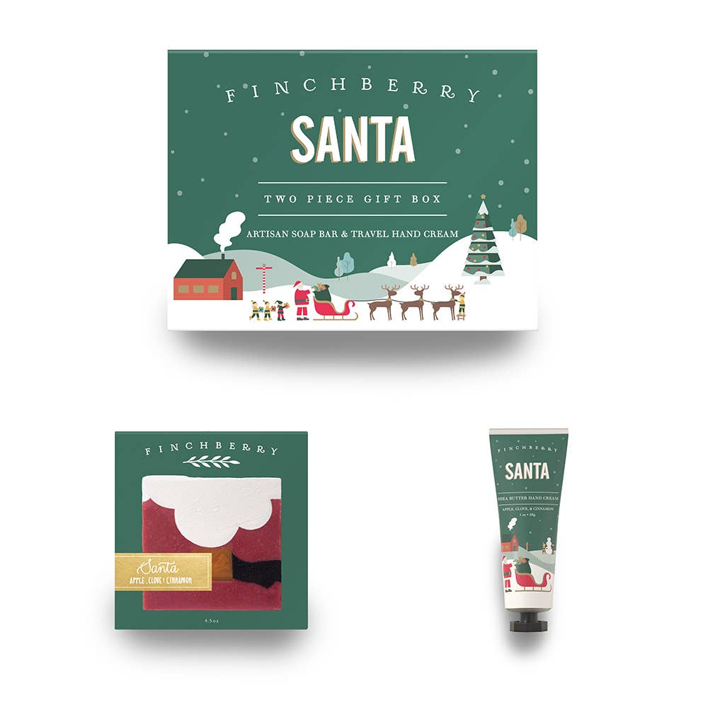 Santa 2 Pcs Stocking Stuffer Bath &amp; Body Set Christmas Gift