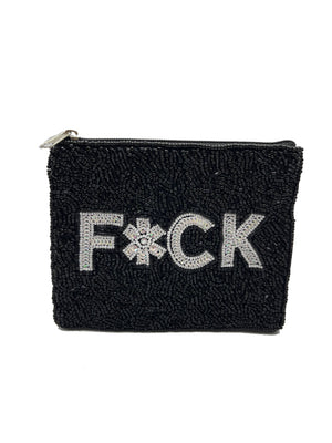 F*CK BEADED COIN POUCH
