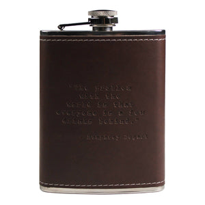 Humphrey Bogart Quote Leather Flask