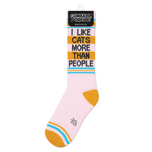 I Like Cats More Than People Gym Crew Socks