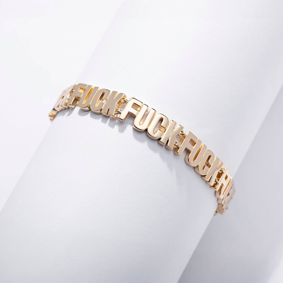 14k gold plate Fuck Fuck Fuck Chain Link Bracelet (SM + Med)