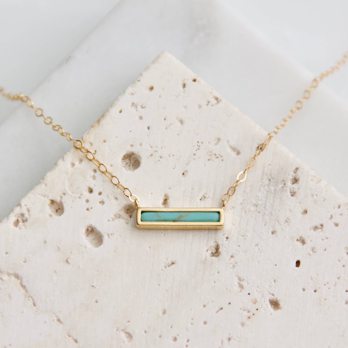 Mini Turquoise Bar Necklace