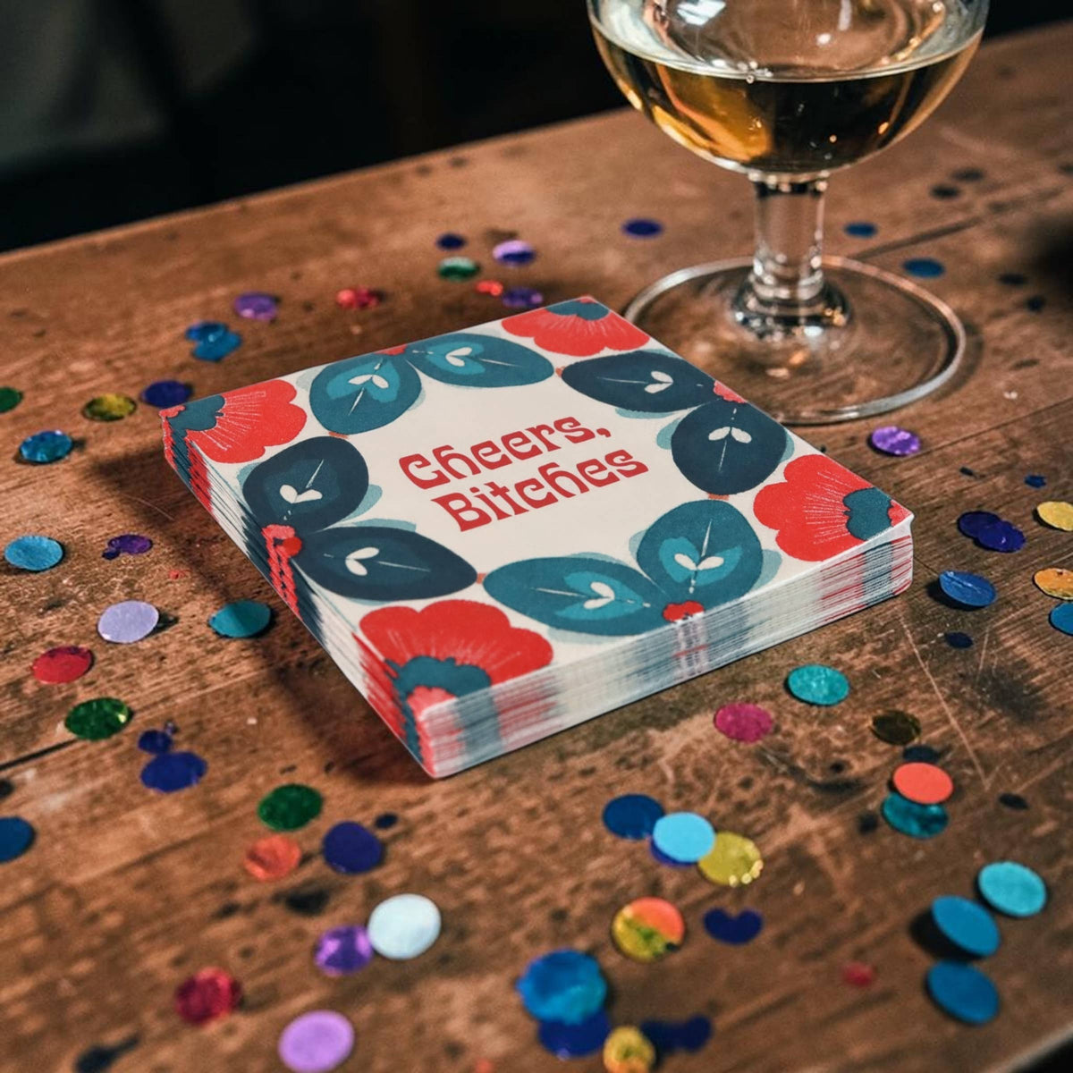 Cheers, Bitches - Funny Retro Cocktail Napkins