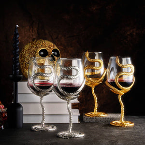 Stemmed Snake Halloween Fall Wine Glass | Set of 2 | 19oz