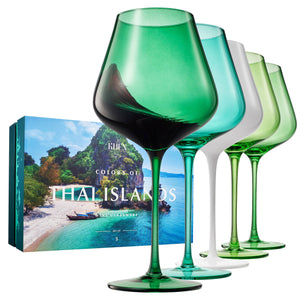 Beaches of the Thai Islands Wine Glassware | 5 Set, 20 OZ