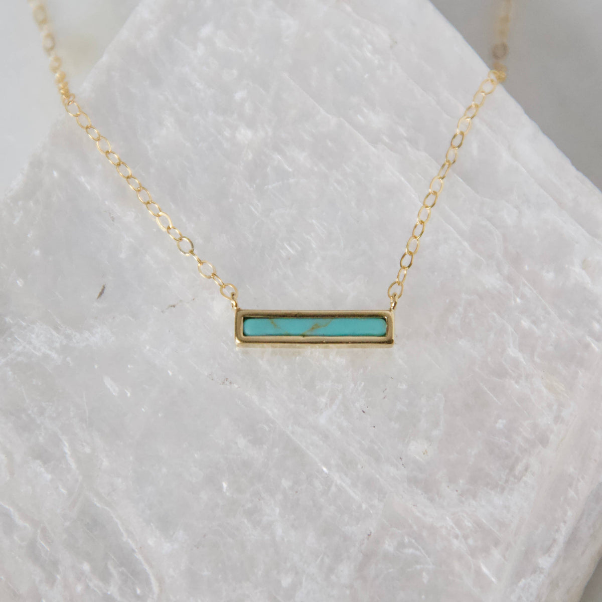 Mini Turquoise Bar Necklace