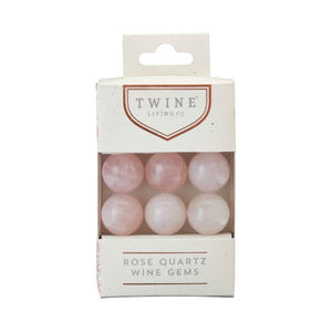 Rose Quartz Wine Chilling Gems w/ Storage Bag - Set of 6