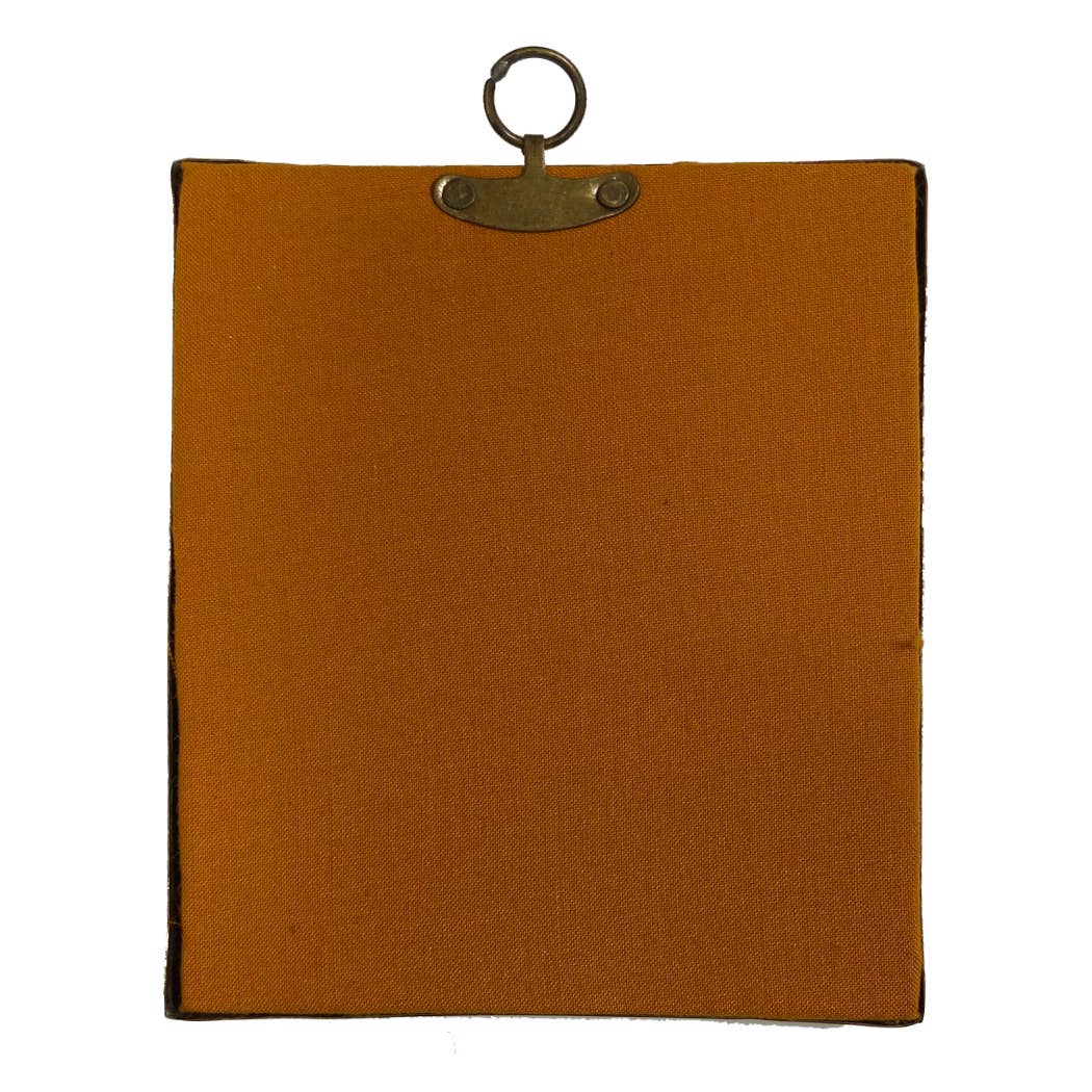 4-1/2&quot; Gentleman Skull Print in Embossed Black &amp; Brass Frame