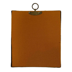 4-1/2" Gentleman Skull Print in Embossed Black & Brass Frame