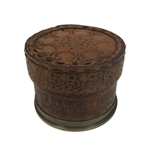 2-3/4" Brass Compass in Leather - Wrapped Cylinder Case