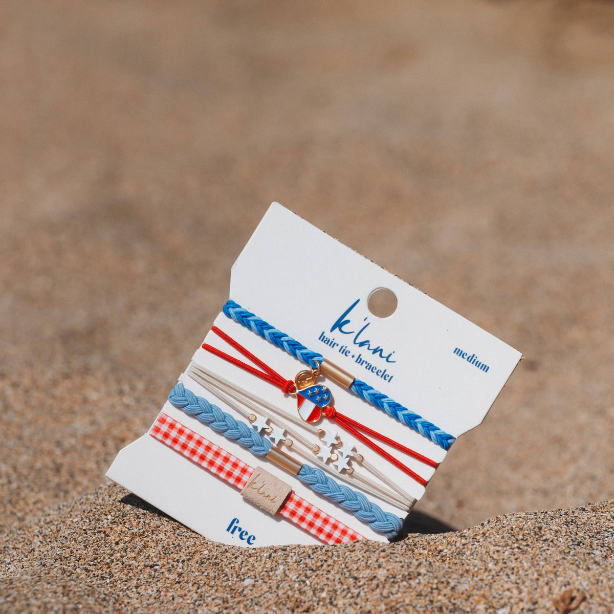 K'lani "Free" Patriotic Hair Tie Bracelets