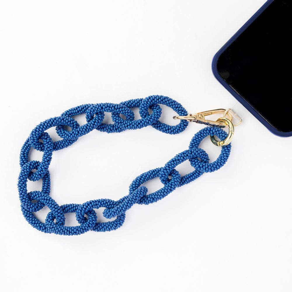 Celine Beaded Chain Link Bag &amp; Phone Accessory Lapis