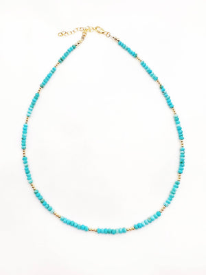 Free Spirit Turquoise Beaded Necklace Gold Filled