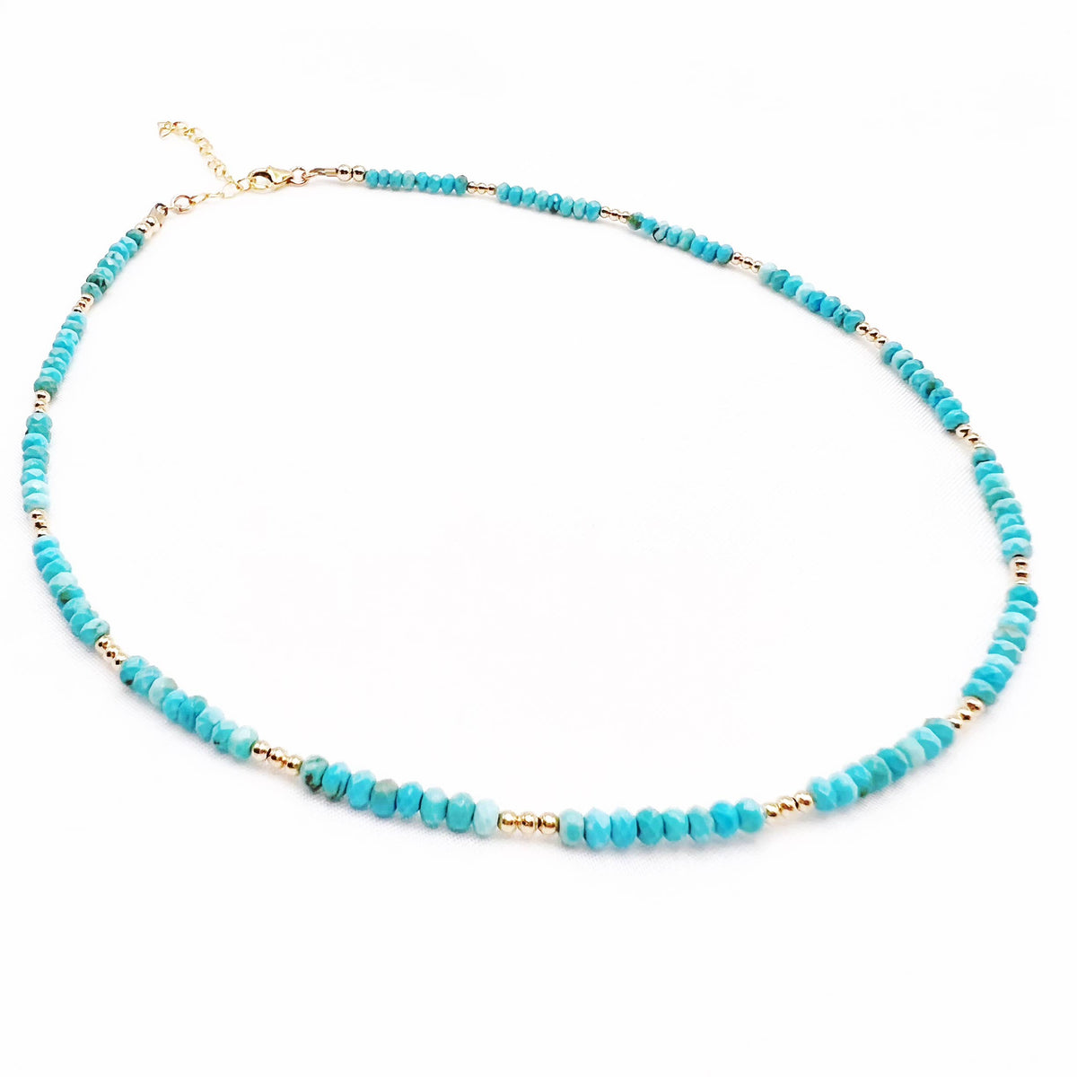 Free Spirit Turquoise Beaded Necklace Gold Filled