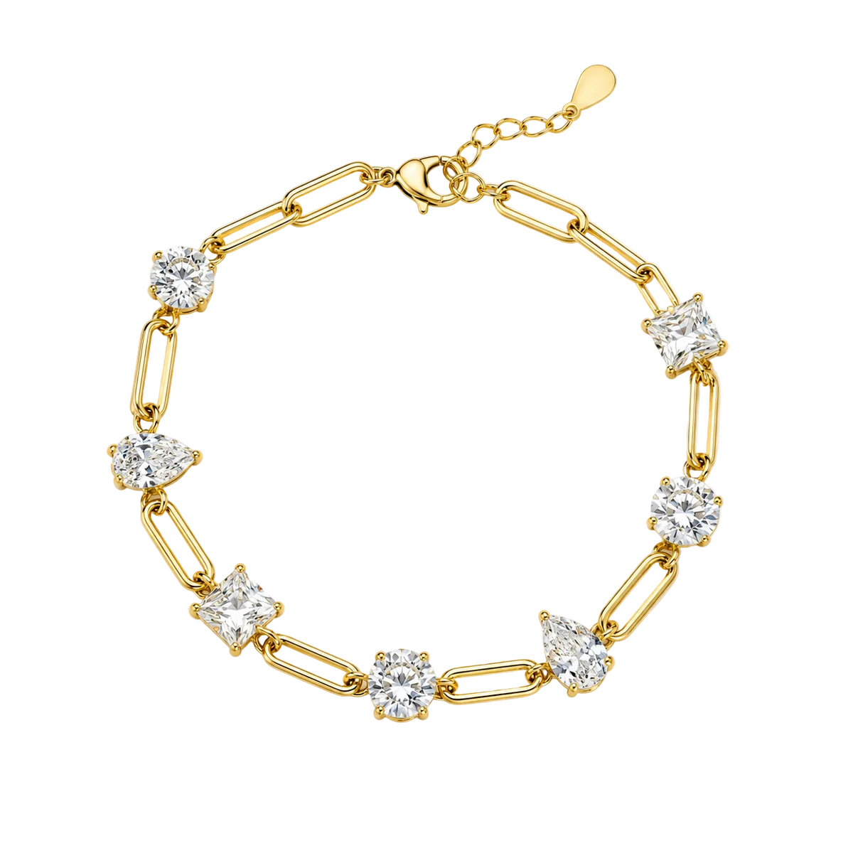 Sophia Cz Paperclip Bracelet