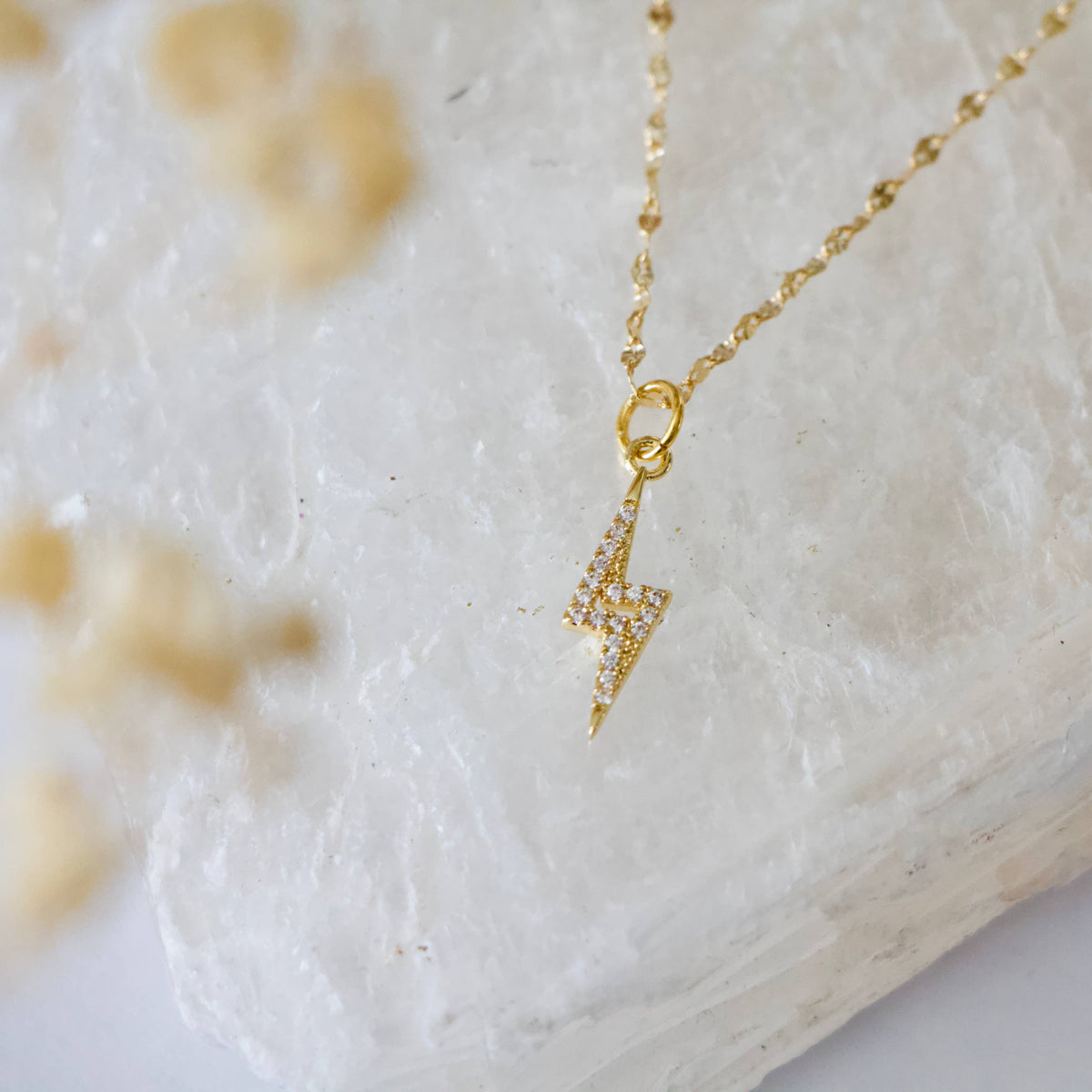 CZ Lightning Bolt Necklace