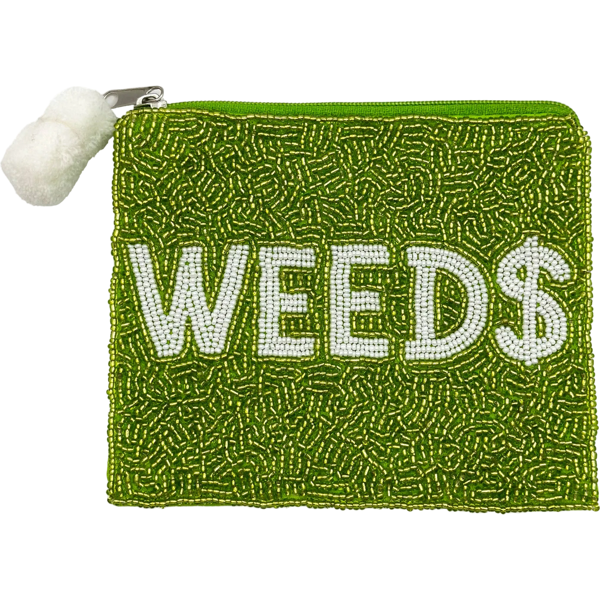 WEED$ BEADED COIN POUCH