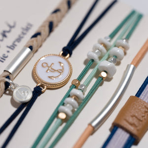 K'lani "Anchor" Nautical Colors with Anchor Charm Hair Tie Bracelets