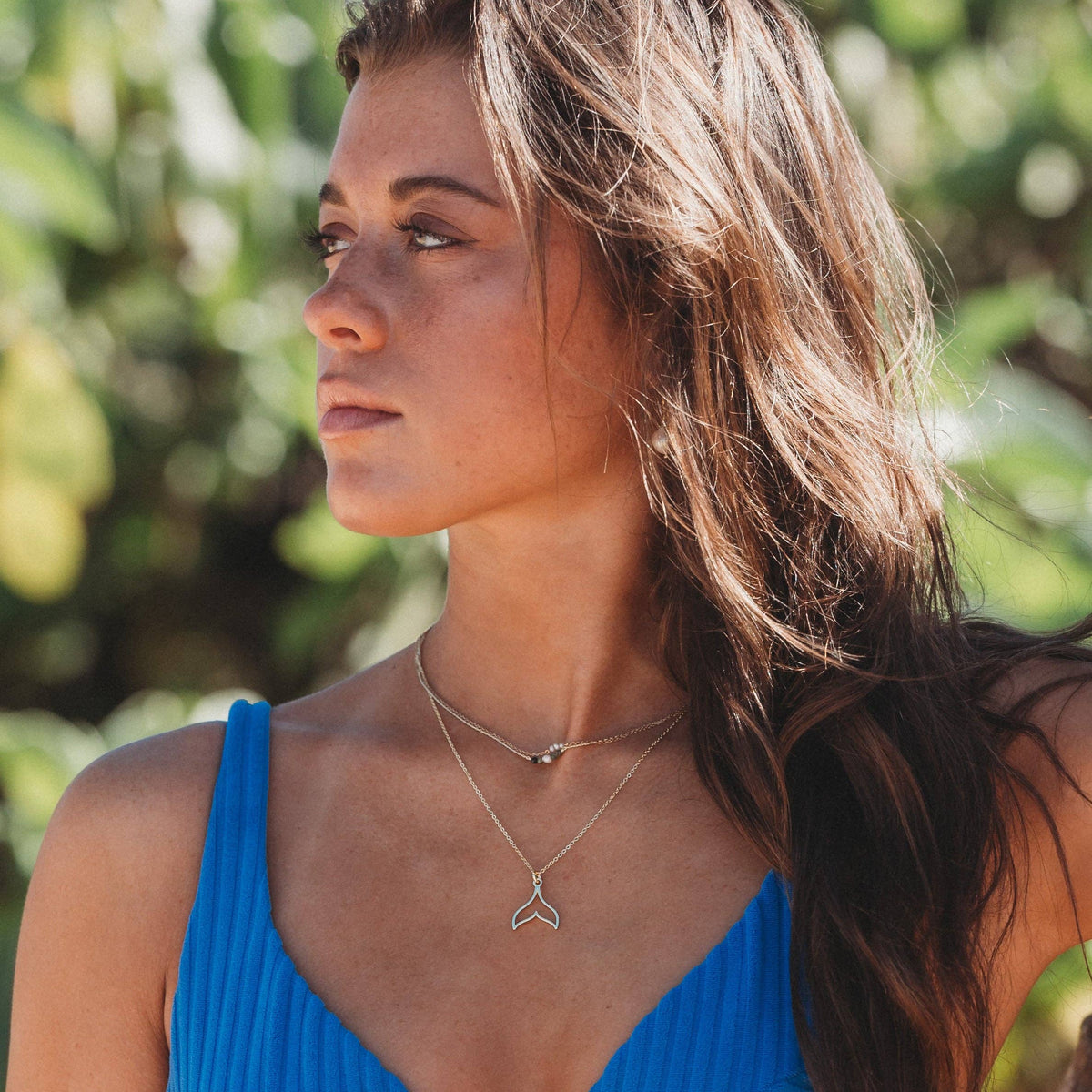 K'lani "Protect" Gold Whale Tail Necklace Set